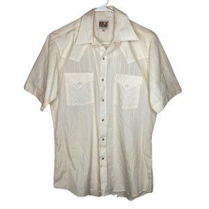 Ely Cattlemen Cowboy Western Snap Front Shirt 15 1/2” Med